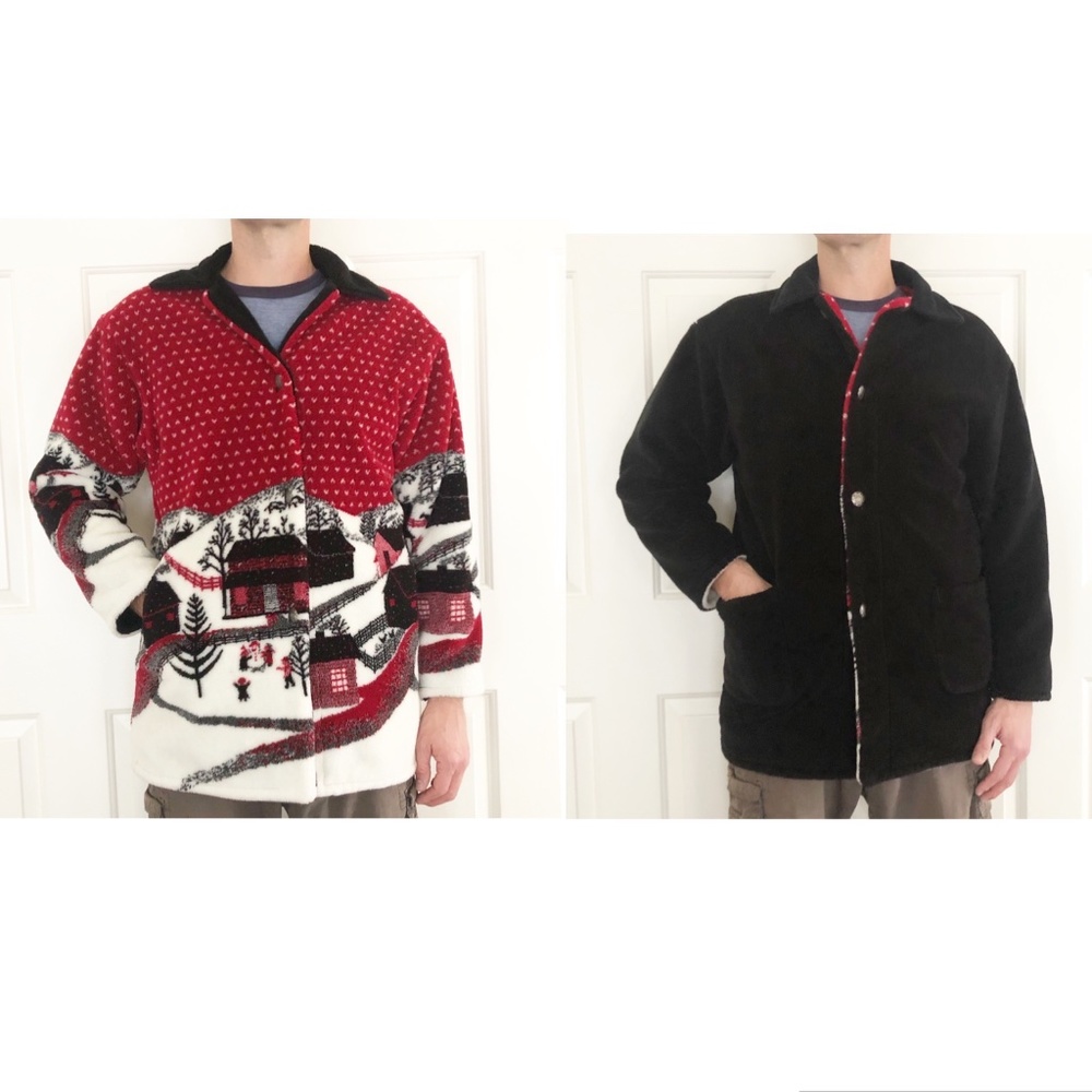 VTG Reversible Denali Thick Fleece Jacket Small